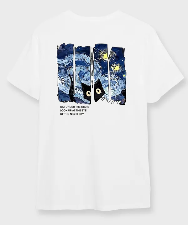 White_&_Blue_Under_The_Stars_Round_Neck_Cotton_T-Shirt_For_Unisex