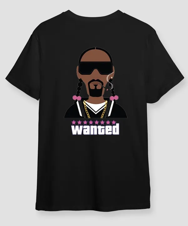 Black_Wanted_Round_Neck_Cotton_T-Shirt_For_Unisex