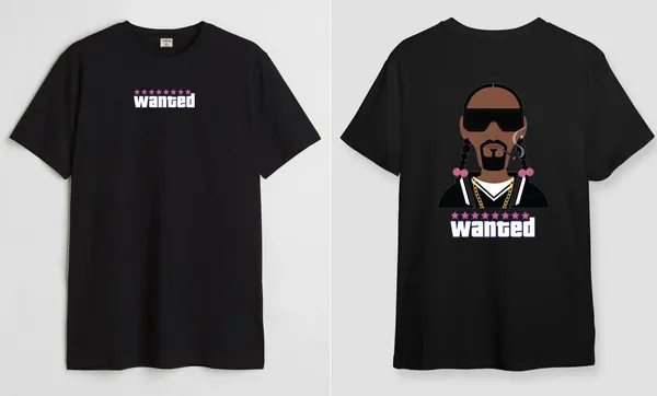 Black_Wanted_Round_Neck_Cotton_T-Shirt_For_Unisex