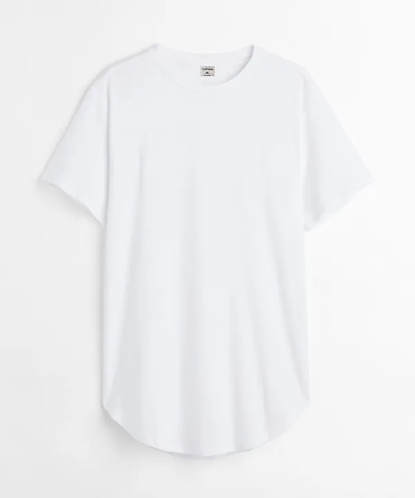 White_Drop_Cut_Cotton_T-Shirt_For_Unisex
