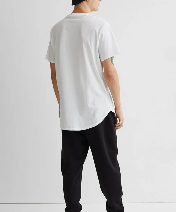 White_Drop_Cut_Cotton_T-Shirt_For_Unisex