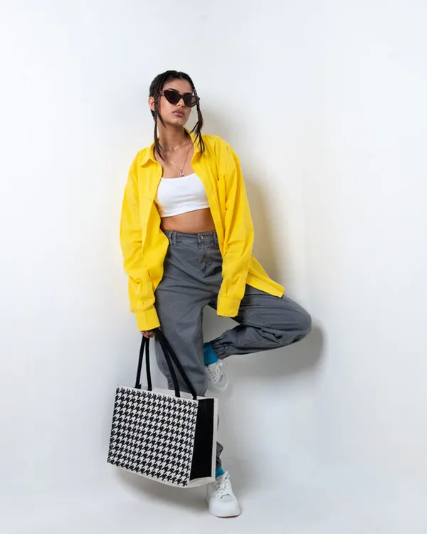 Yellow_Full_Sleeves_Oversized_Rayon_Cotton_Shirt_For_Women