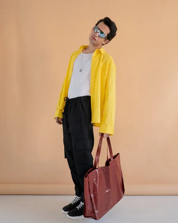 Yellow_Full_Sleeves_Oversized_Rayon_Cotton_Shirt_For_Women