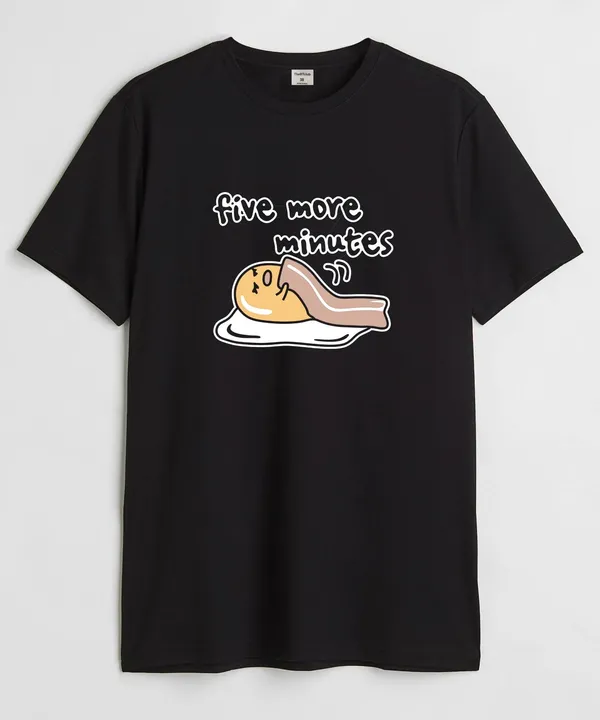 Black_Five_More_Minutes_Cotton_T-Shirt_For_Unisex