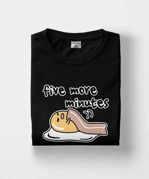 Black_Five_More_Minutes_Cotton_T-Shirt_For_Unisex