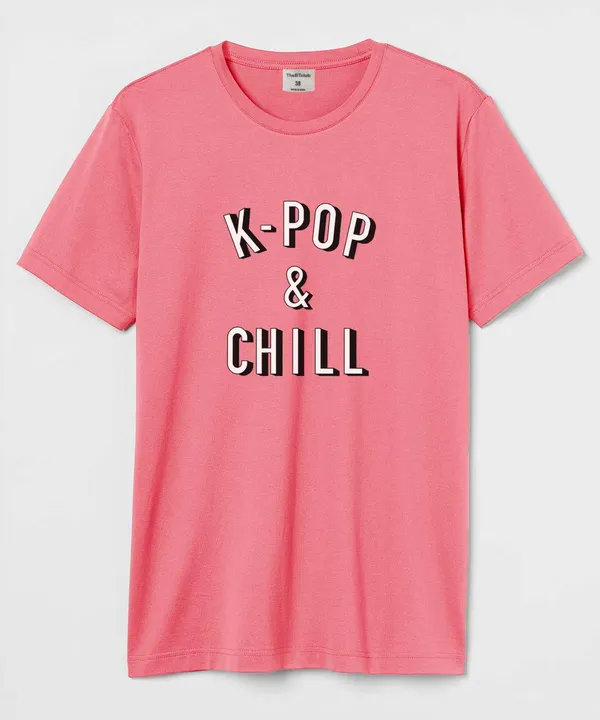 Pink_Kpop_And_Chill_Cotton_T-Shirt_For_Unisex