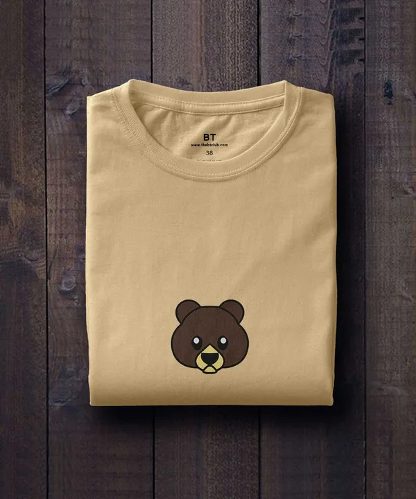 Yellow_Little_Bear_Cotton_T-Shirt_For_Unisex