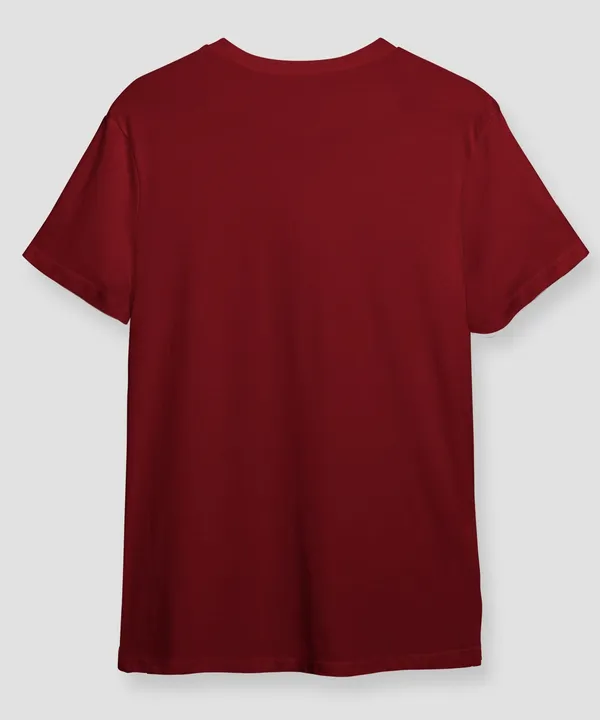 Maroon_Round_Neck_Cotton_T-Shirt_For_Unisex