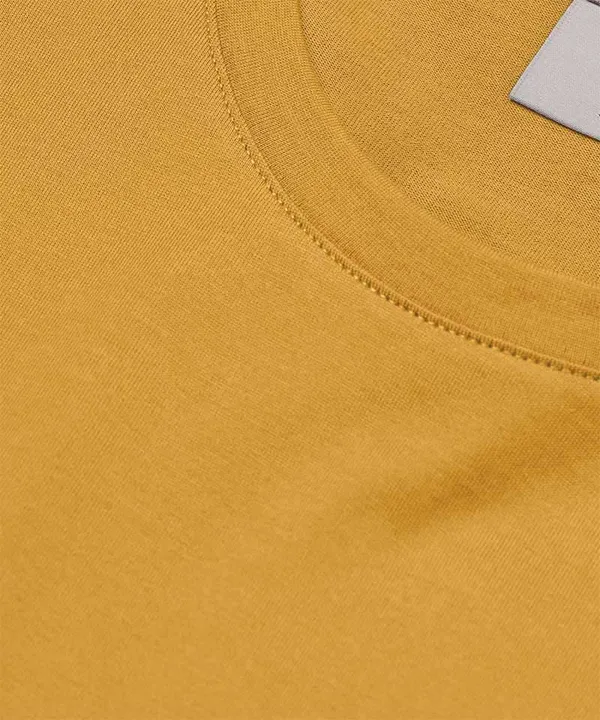 Mustard_Round_Neck_Cotton_T-Shirt_For_Unisex