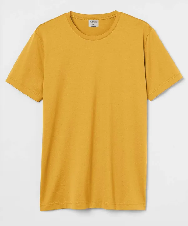 Mustard_Round_Neck_Cotton_T-Shirt_For_Unisex