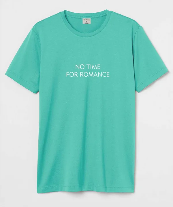 Blue_No_Time_For_Romance_Cotton_T-Shirt_For_Unisex