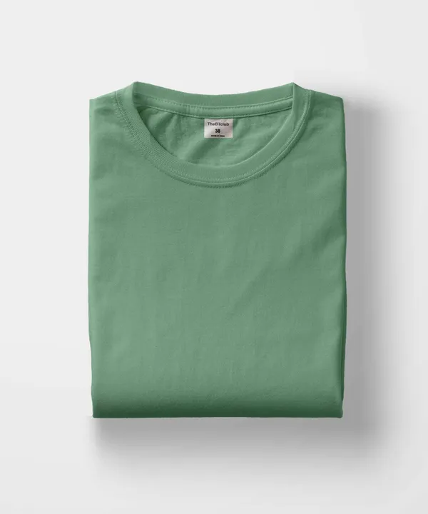 Dark_Green_Round_Neck_Cotton_T-Shirt_For_Unisex