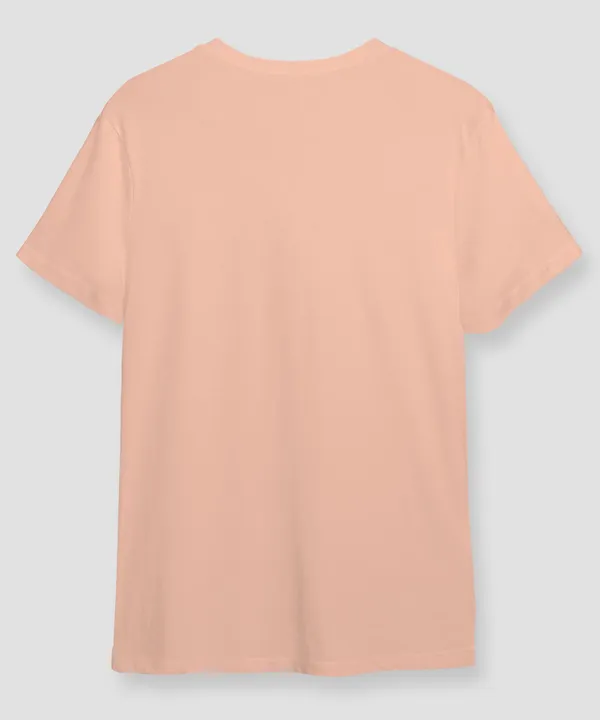 Peach_Round_Neck_Cotton_T-Shirt_For_Unisex