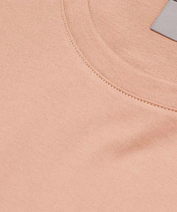 Peach_Round_Neck_Cotton_T-Shirt_For_Unisex