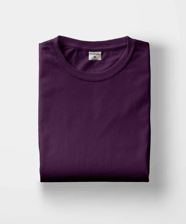 Wine_Round_Neck_Cotton_T-Shirt_For_Unisex