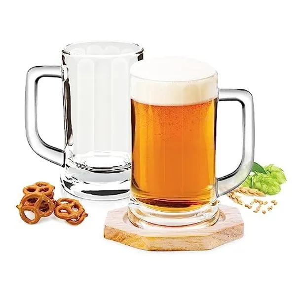 Transparent_Clear_400Ml_Classic_Glass_Beer_Mug_Set_Of_2_With_Sturdy_Handle_And_Heavy_Base_For_Full_Can_Size_Beverages