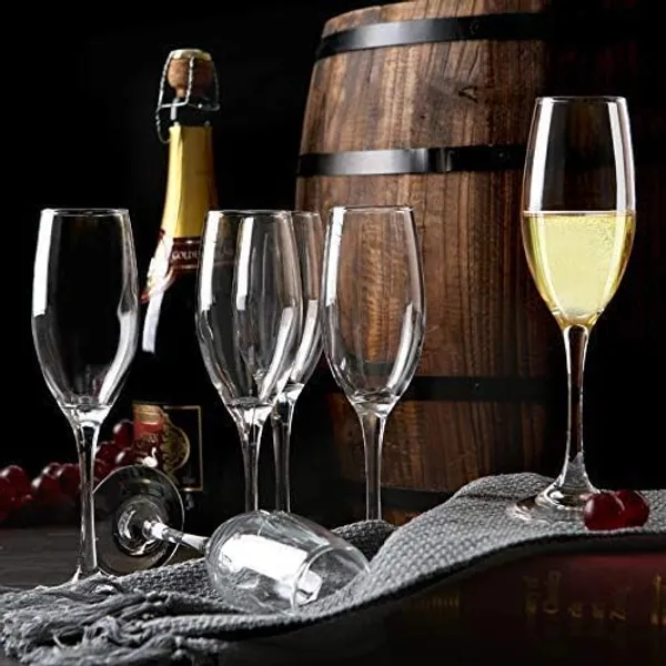 Transparent_Elegant_Bar_Glassware_For_Champagne_Glass_Water_Juice_Beer_Drinks_And_Cocktails_Mixed_Drinks_Glass_All_Purpose_Long_Steam_Champagne_Glass_170Ml_(Set_Of_4)