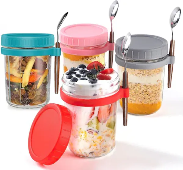 Multicolor_350_Ml_Glass_Storage_Container_Overnight_Oats_Containers_With_Lids_And_Spoons_Glass_Mason_Jars_For_Overnight_Oats_Leak_Proof_Oatmeal_Container_-_-_Pack_Of_4