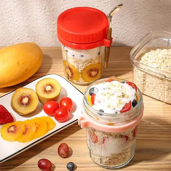 Multicolor_350_Ml_Glass_Storage_Container_Overnight_Oats_Containers_With_Lids_And_Spoons_Glass_Mason_Jars_For_Overnight_Oats_Leak_Proof_Oatmeal_Container_-_-_Pack_Of_4