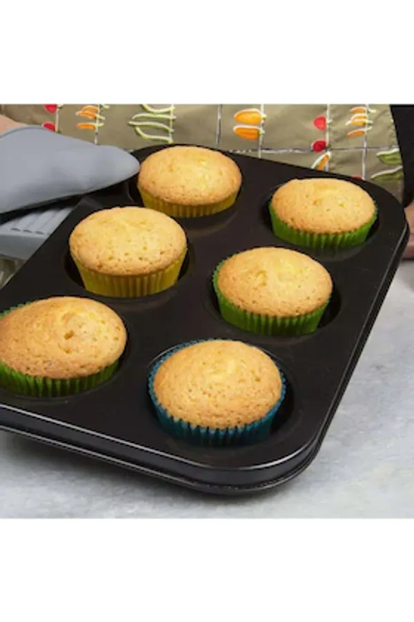 Black_6_Slot_Muffin_Baking_Pan_Carbon_Steel_Cupcake_Tins_Shell_Design_Nonstick_Cupcake_Shell_Design