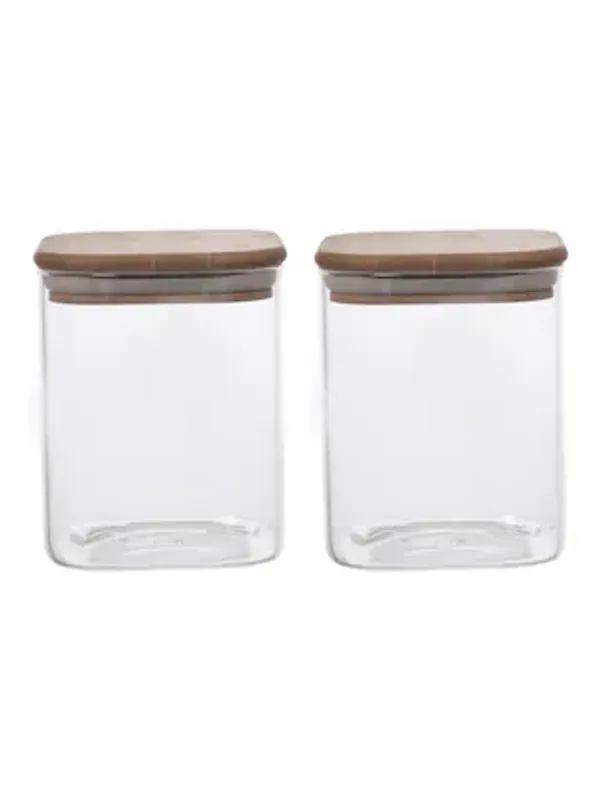Transparent_Glass_Storage_Canister_With_Wooden_Lid_Set_Of_6_Square_Glass_Jars_With_Bamboo_Lids_Glass_Food_Storage_Containers_For_Pasta_Cereal_Flour_Sugar_Best_For_Kitchen_&_Pantry_700Ml