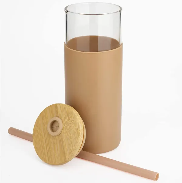 Blue_Glass_Tumbler_Glass_Water_Bottle_Straw_Silicone_Protective_Sleeve_Bamboo_Lid_-_Bpa_Free_(_Pack_Of_1)