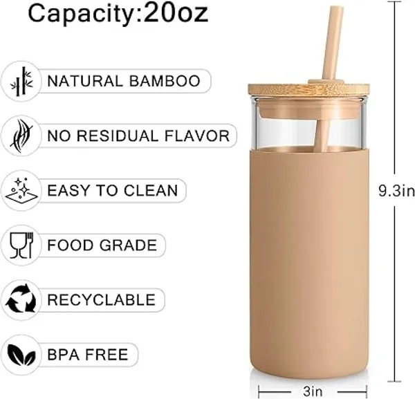 Blue_Glass_Tumbler_Glass_Water_Bottle_Straw_Silicone_Protective_Sleeve_Bamboo_Lid_-_Bpa_Free_(_Pack_Of_1)