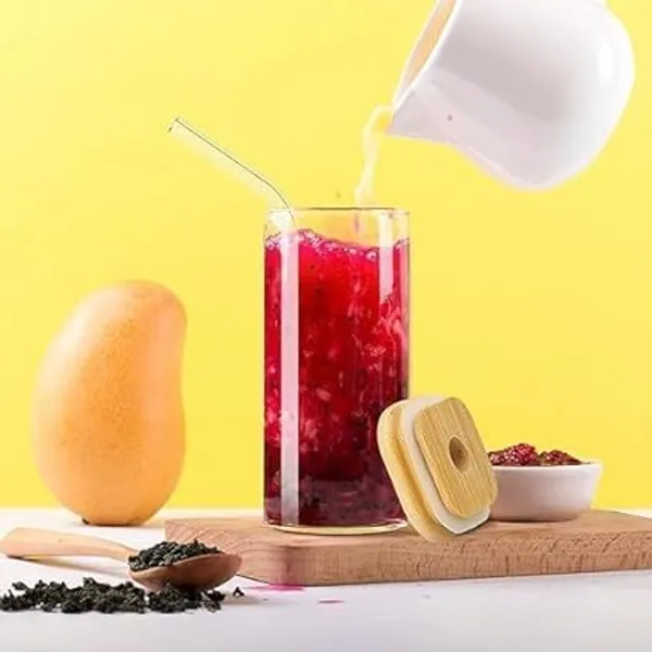 Transparent_Square_Glass_Mason_Sipper_With_Airtight_Bamboo_Lid_And_Straw_Beer_Can_Tumbler_For_Fruit_Juice_Milk_Soda_Iced_Tea_Coffee_Hot_&_Cold_Mug_350Ml_(Bamboo_Square_Pack_Of_2_Clear)