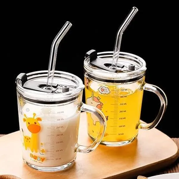 Transparent_Clear_Glass_Mug_With_Silicone_Straw_And_Lid_Measuring_Scale_Drinking_Cup_For_Kids_&_Adults_Perfect_For_Milk_Juice_Coffee_Random_Cartoon_Printed_-_300Ml