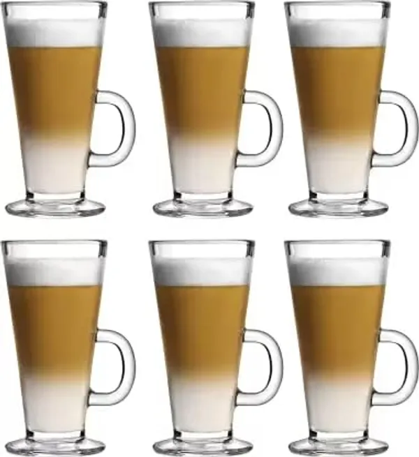Transparent_Clear_Irish_Glass_Tea_Coffee_Mugs_270Ml_Set_Of_6_Latte_Cups_For_Milkshake_Falooda_Juice_Cappuccino_And_Hot_Chocolate_With_Handle_For_Tea_Coffee_And_Hot_Beverages