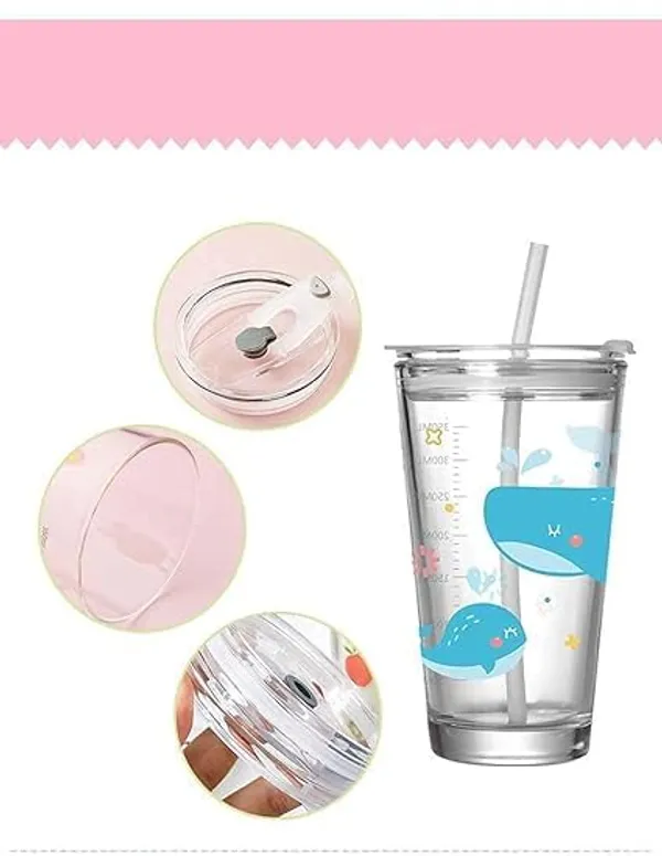 Transparent_Clear_Glass_Tumbler_With_Straw_And_Lid_Reusable_Coffee_Tumbler_Multipurpose_Travel_Sipper_For_Juice_Smoothies_Cold_And_Hot_Beverages_300Ml_Dolphin_Mug