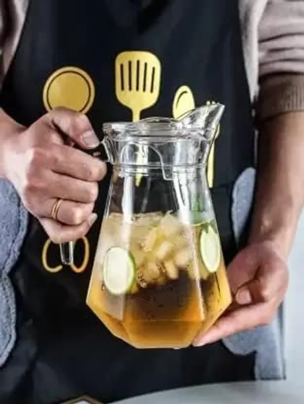 Transparent_Clear_Italian_Glass_Water_Jug_Juice_Jug_Hot_Cold_Water_Pitcher_With_Lid_Water_Jug_For_Dining_Table_Iced_Tea_Milk_And_Juice_Beverage_Carafe_Lemon_Jug_(Hexa_Jug_1.3_Ltr)