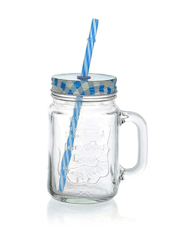 Transparent_Solid_Containers_For_Juice_Water_Shakes_And_Milk_Home_And_Restaurant_Use_(Reusable_Straw_Freeee)_Glass_Mason_Jar_With_Straw_And_Handle(Multicolor)_(Set_Of_1)
