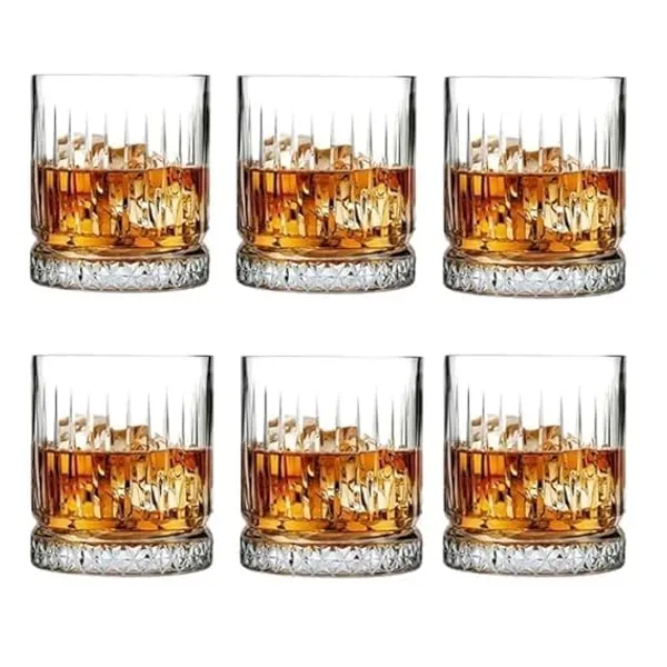 Transparent_Clear_Premium_Whiskey_Glass_320Ml_Scotch_Bourbon_Textured_Crystal_Glass_Whiskey_Glassware_Gift_Set_Unique_Whiskey_Glass_Tumblers_(Set_Of_6)