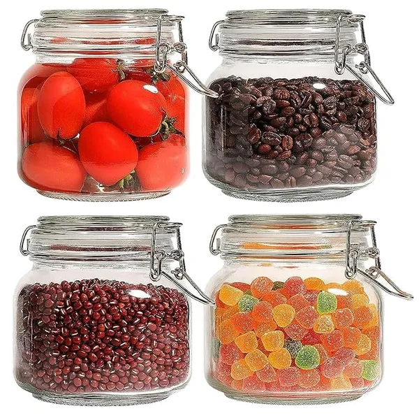 Transparent_Clear_750_Ml_Glass_Cookie_And_Candy_Jars_With_Lids_Airtight_Storage_Glass_Jar_Clear_Container_Preserving_Seal_Wire_Clip_Fastening_For_Flour_Pasta_Coffee_Candy_(Set_Of_2)