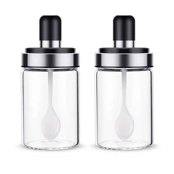 Transparent_Clear_Kitchen_Spice_Jar_With_Spoon_Borosilicate_Glass_Jar_For_Salt_Spice_Honey_Sugar_Ghee_Storage_Bottle_Glass_Container_Jar_With_Airtight_Lid_(250Ml/Set_Of_2)