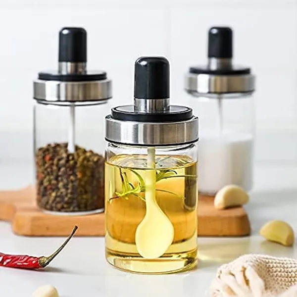 Transparent_Clear_Kitchen_Spice_Jar_With_Spoon_Borosilicate_Glass_Jar_For_Salt_Spice_Honey_Sugar_Ghee_Storage_Bottle_Glass_Container_Jar_With_Airtight_Lid_(250Ml/Set_Of_2)