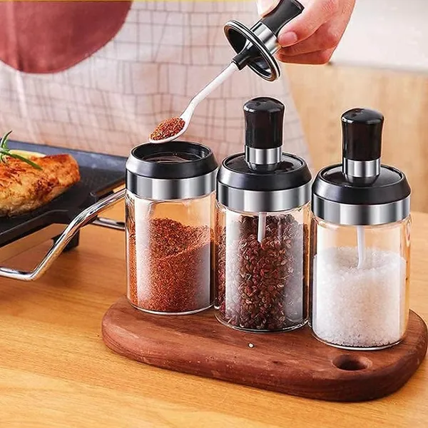 Transparent_Clear_Kitchen_Spice_Jar_With_Spoon_Borosilicate_Glass_Jar_For_Salt_Spice_Honey_Sugar_Ghee_Storage_Bottle_Glass_Container_Jar_With_Airtight_Lid_(250Ml/Set_Of_2)