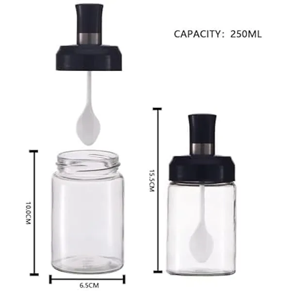 Transparent_Clear_Kitchen_Spice_Jar_With_Spoon_Borosilicate_Glass_Jar_For_Salt_Spice_Honey_Sugar_Ghee_Storage_Bottle_Glass_Container_Jar_With_Airtight_Lid_(250Ml/Set_Of_2)
