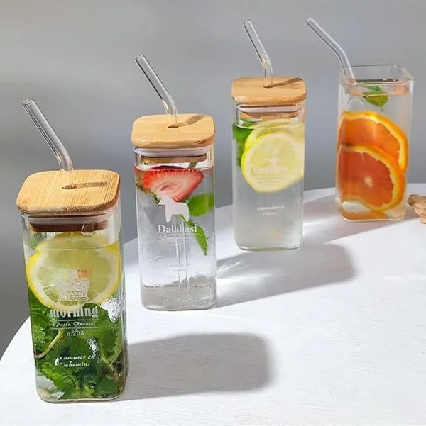 Transparent_Square_Glass_Mason_Jar_Mug_Sipper_With_Airtight_Wooden_Lid_&_Glass_Straw_-_350Ml_Reusable_Travel_Tumbler_For_Hot_&_Cold_Drinks-Juice_Iced_Tea_Smoothie_(Set_Of_2)