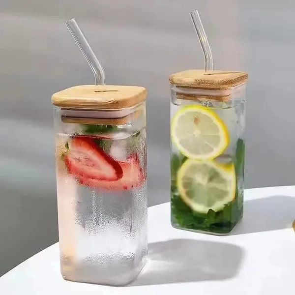 Transparent_Square_Glass_Mason_Jar_Mug_Sipper_With_Airtight_Wooden_Lid_&_Glass_Straw_-_350Ml_Reusable_Travel_Tumbler_For_Hot_&_Cold_Drinks-Juice_Iced_Tea_Smoothie_(Set_Of_2)