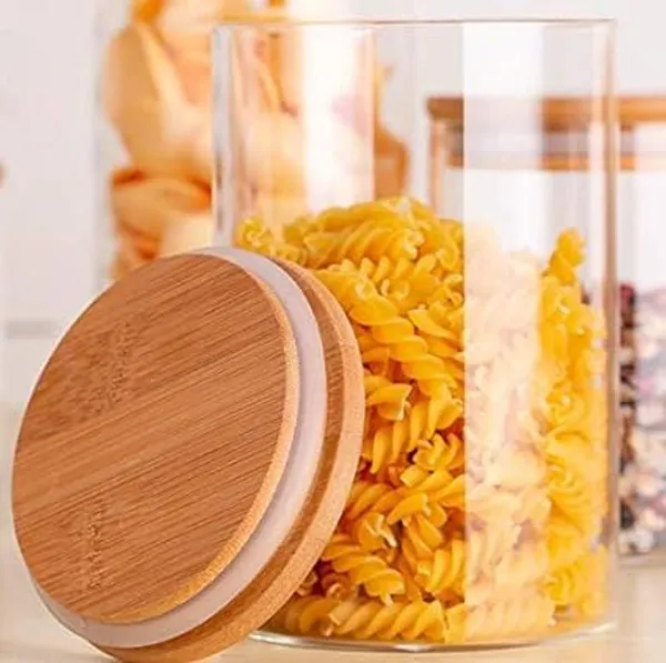 Transparent_Dakshayanii_Crystal_Clear_Round_Shaped_Air_Tight_Bamboo_Wooden_Jar_(1400_Ml)