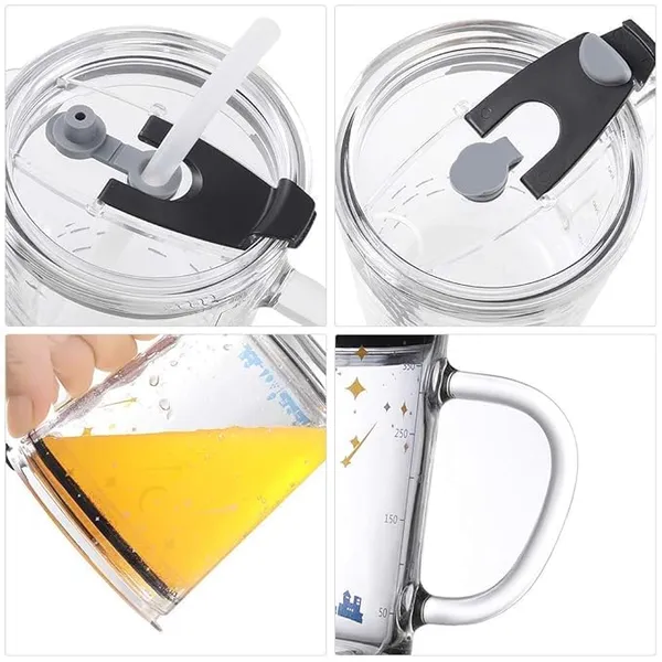 Transparent_Dakshayanii_Random_Design_Cartoon_Print_Creative_Milk_Glass_Sipper_Cup/Mug_With_Handle_And_Spill_Proof_Lid_And_Straw_Tumbler_-_350_Ml_(Set_Of_1)
