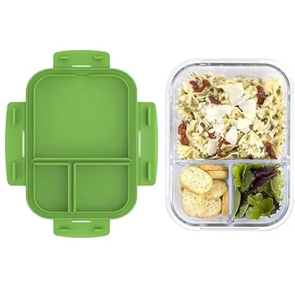 Transparent_Clear_Standard_Glass_Lunch_Box_Microwave_Oven_Safe_Food_Containers_Tiffin_1000_Ml_3_Partition/Compartment_Lunch_Box_T_With_Clamp_Plastic_Lid_Proof_Airtight_(Set_Of_1)