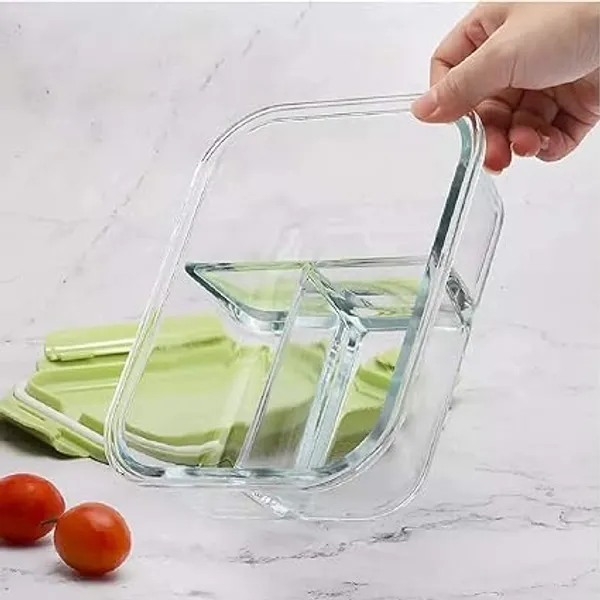 Transparent_Clear_Standard_Glass_Lunch_Box_Microwave_Oven_Safe_Food_Containers_Tiffin_1000_Ml_3_Partition/Compartment_Lunch_Box_T_With_Clamp_Plastic_Lid_Proof_Airtight_(Set_Of_1)
