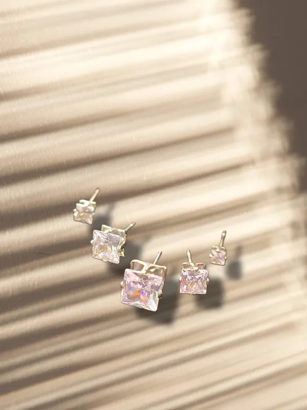 Silver_Stone_5-Piece_Square-Cut_Stud_Earring_Set_For_Women