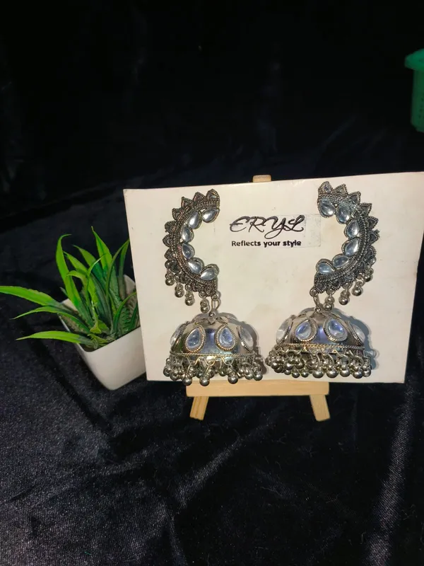 Silver_Crescent_Majesty_Jhumka_For_Women_(Pack_Of_2)