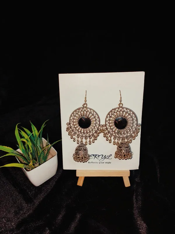 Silver_Midnight_Radiance_Jhumka_Earrings_For_Women
