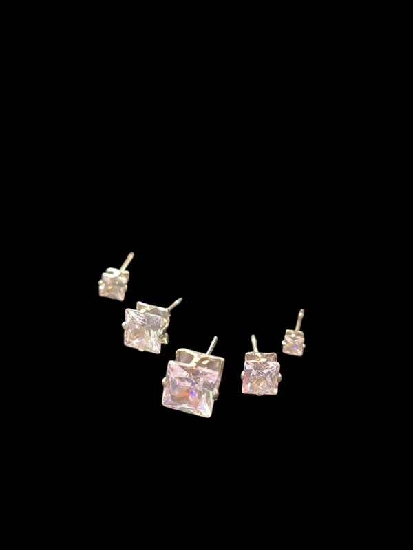 Silver_Stone_5-Piece_Square-Cut_Stud_Earring_Set_For_Women