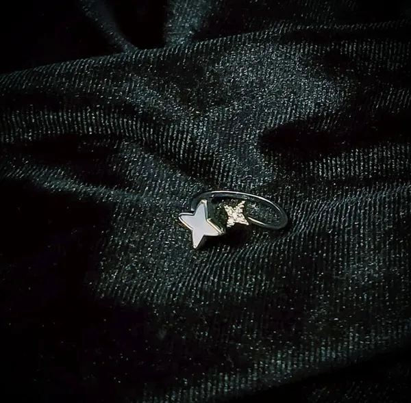 Silver_Twinkling_Star_Adjustable_Ring_For_Women